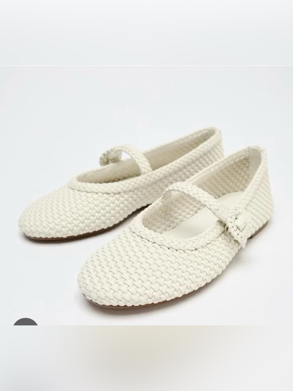 NWOB Zara Women Braided Ballet Flats In Cream Size 7 New!!!